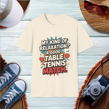 Relaxation in a Table Tennis Match T-Shirt - Location: United States