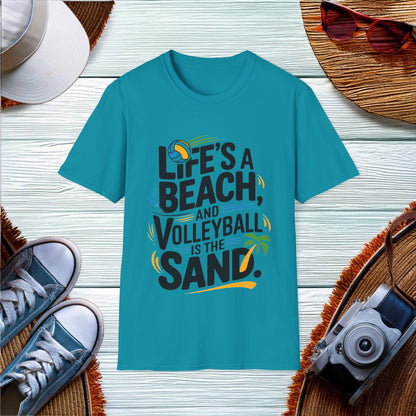 Lifes a beach and volleyball is the sand T-Shirt - Location: United States