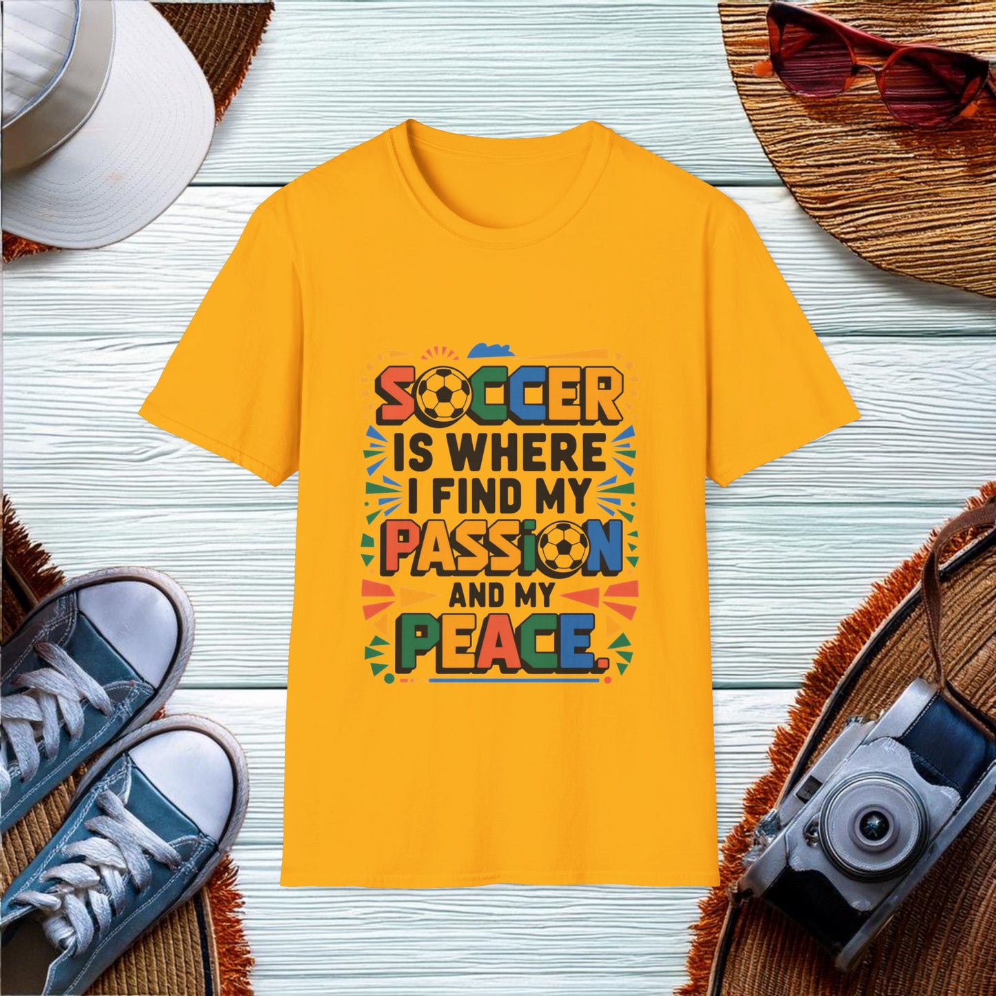 Passion and Peace in Soccer T-Shirt - Location: United States