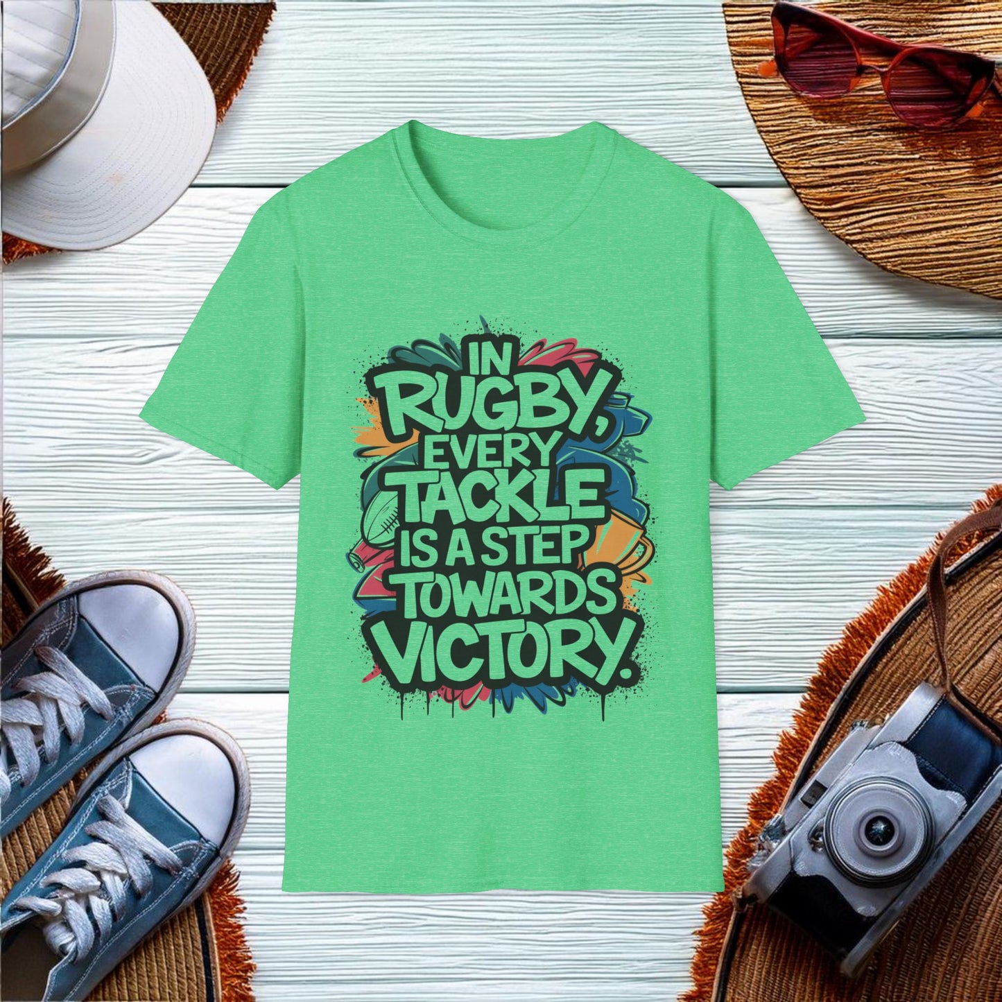 Inspiring Rugby Tackle Quote T-Shirt - Location: United States