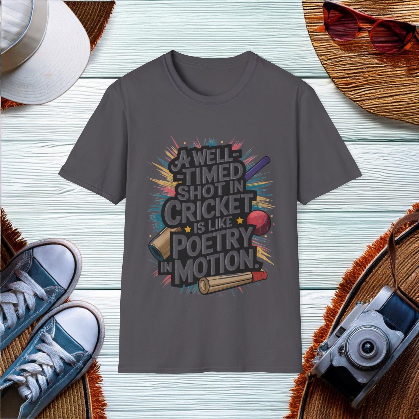 A well-timed shot in cricket T-Shirt - Location: United States