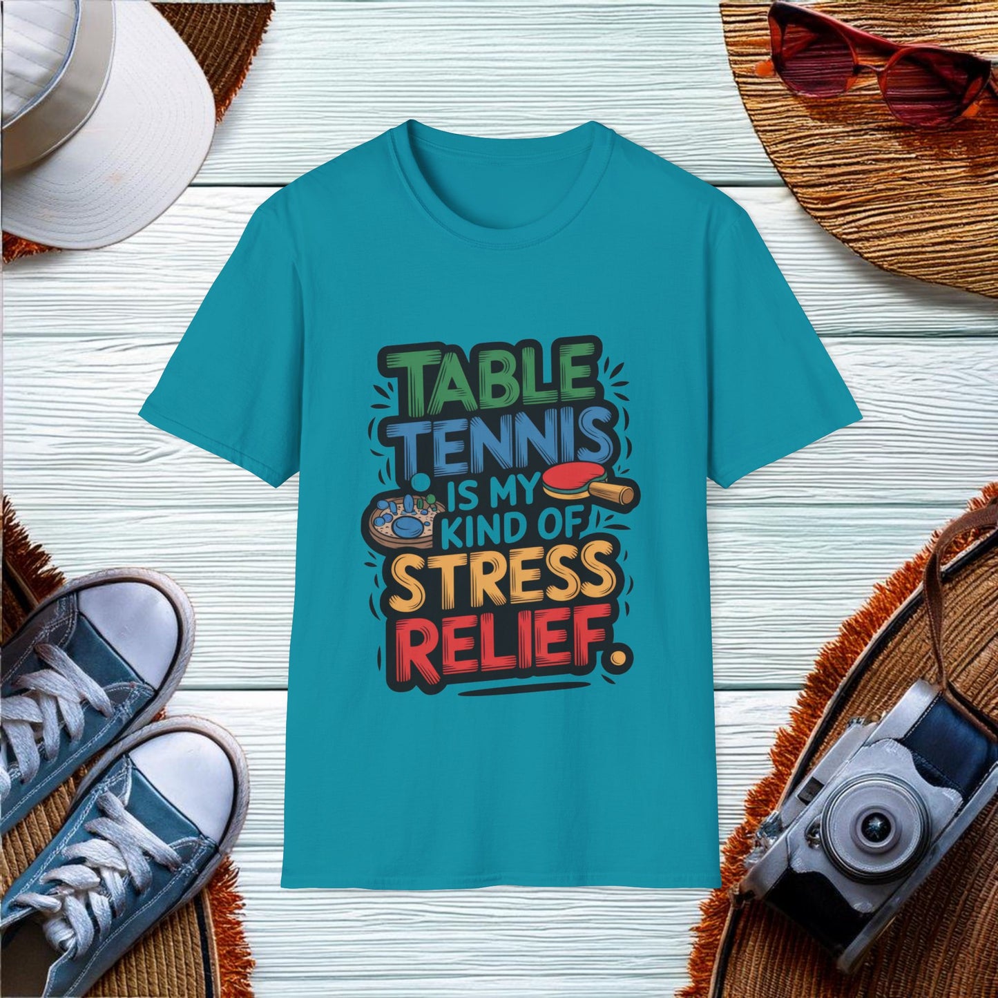 Stress Relief with Table Tennis T-Shirt - Location: United States