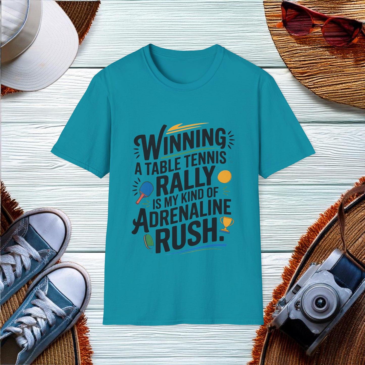 Winning a Table Tennis Rally T-Shirt - Location: United States