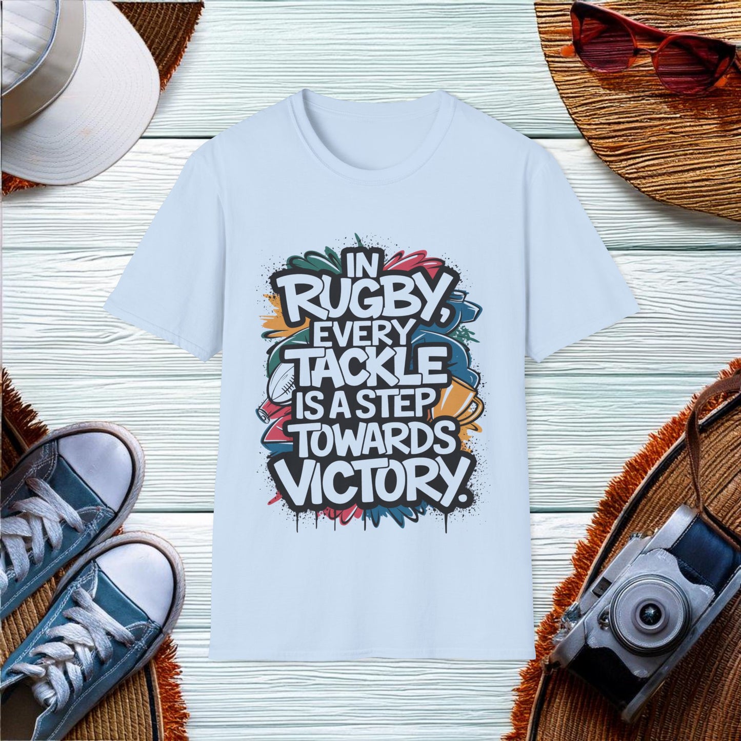 Inspiring Rugby Tackle Quote T-Shirt - Location: United States