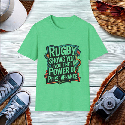 Power of Perseverance in Rugby T-Shirt - Location: United States