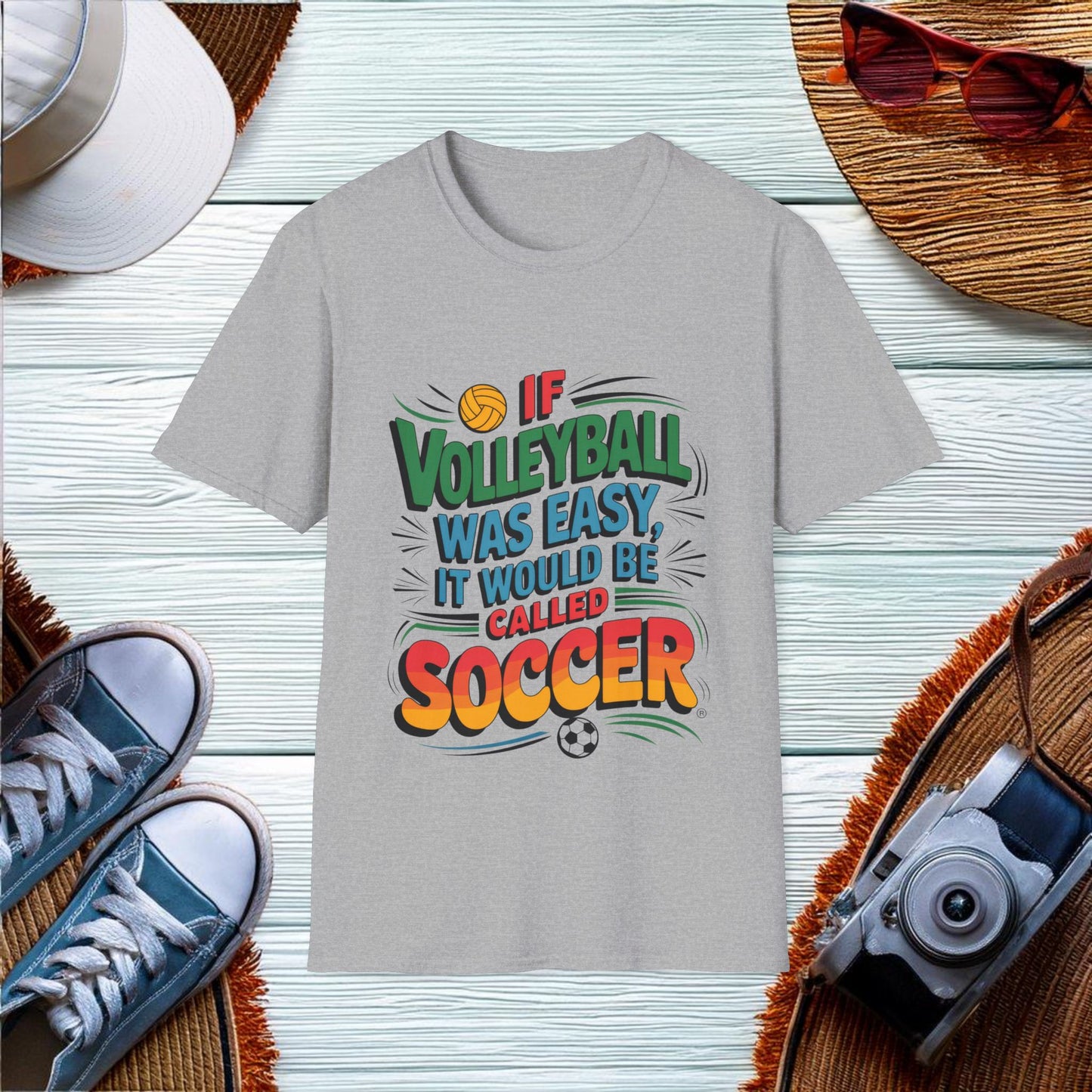 Volleyball vs Soccer T-Shirt - Location: United States