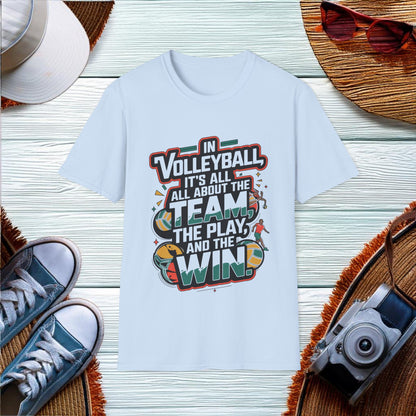 Team Play Win in Volleyball T-Shirt - Location: United States