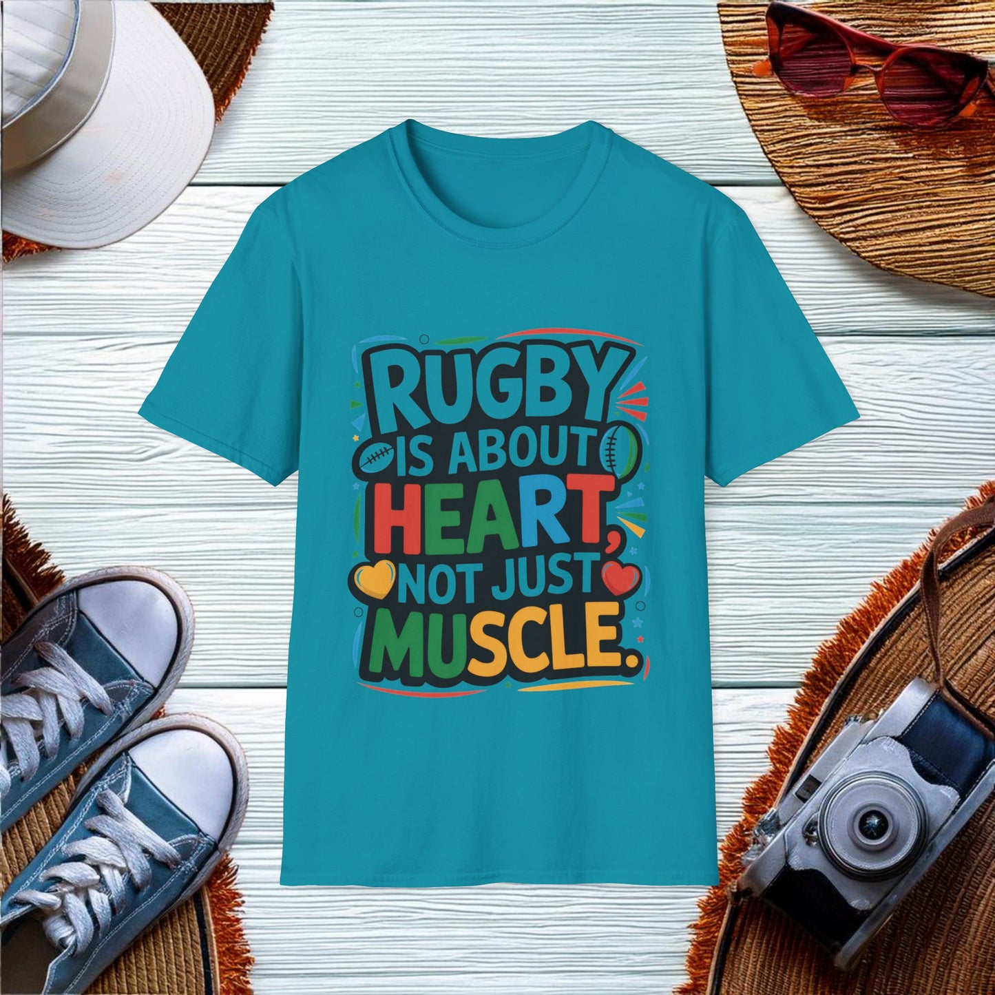 Rugby is about heart not just muscle T-Shirt - Location: United States