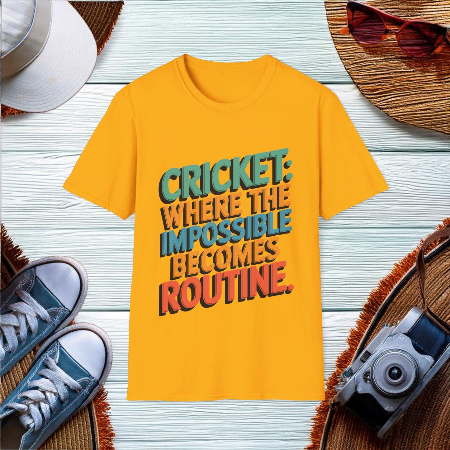 Cricket where the impossible becomes routine T-Shirt - Location: United States