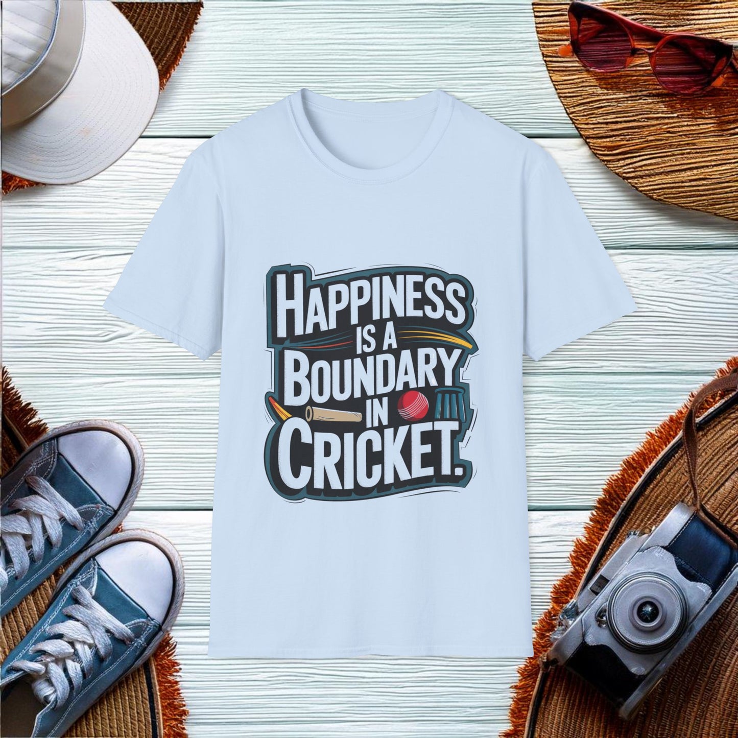 Happiness in Cricket T-Shirt - Location: United States