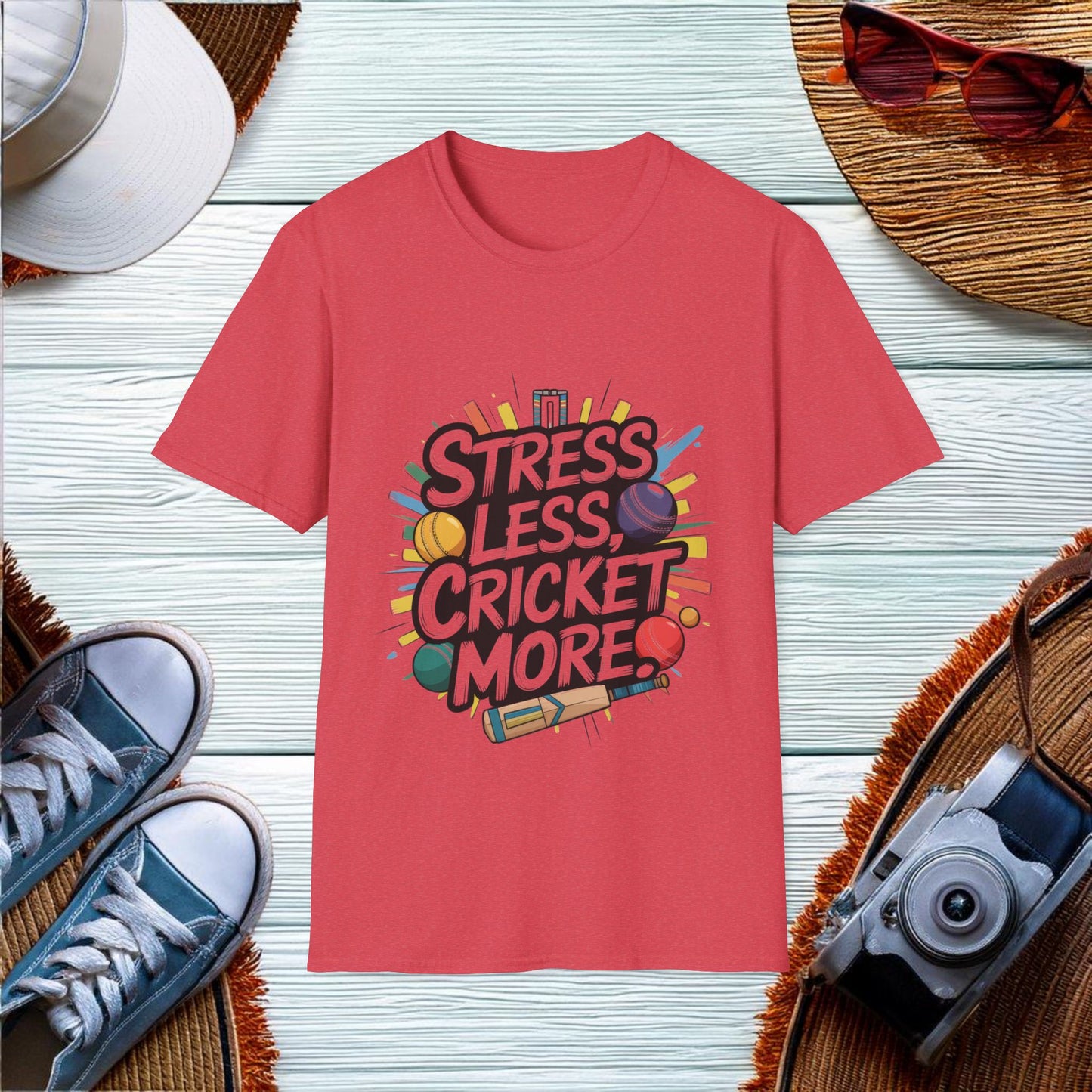 Stress less cricket more T-Shirt - Location: United States