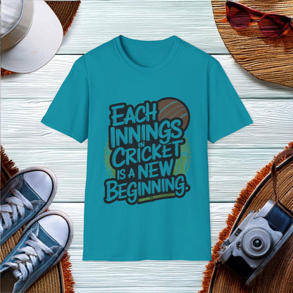 New Beginnings in Cricket T-Shirt - Location: United States