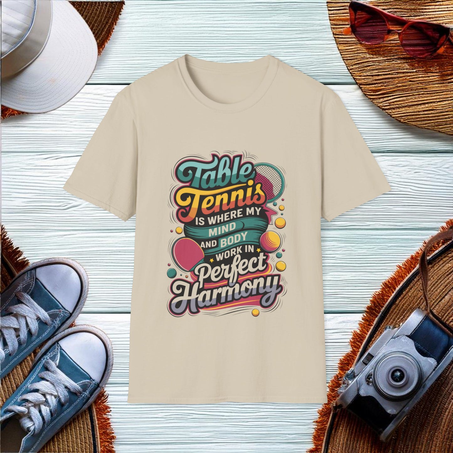 Perfect Harmony in Table Tennis T-Shirt - Location: United States