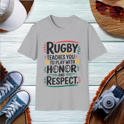 Rugby Honor and Respect Quote T-Shirt - Location: United States