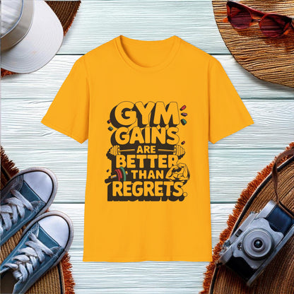 Gym Gains Over Regrets T-Shirt - Location: United States