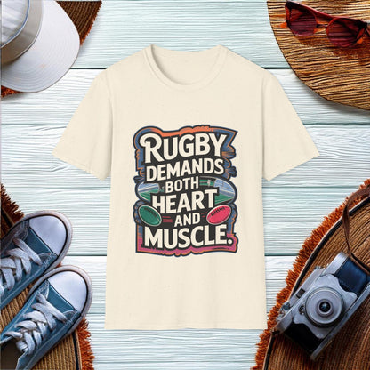 Heart and Muscle in Rugby T-Shirt - Location: United States