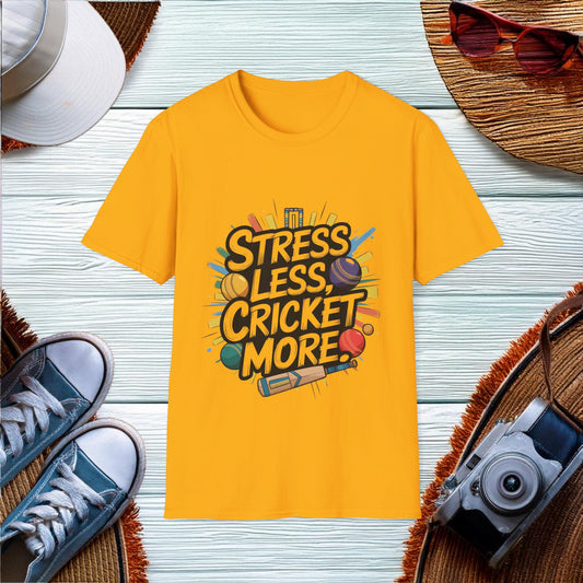 Stress less cricket more T-Shirt - Location: United States