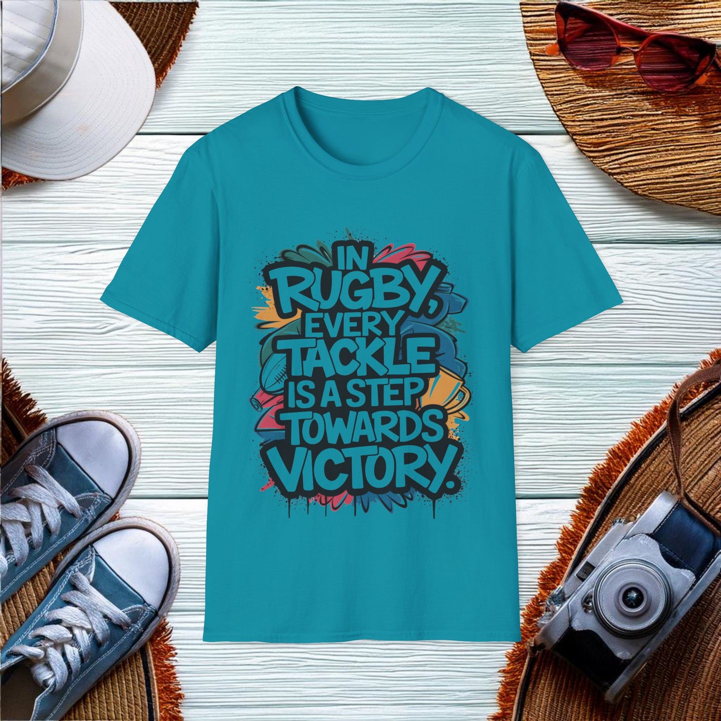 Inspiring Rugby Tackle Quote T-Shirt - Location: United States