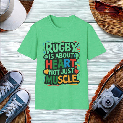 Rugby is about heart not just muscle T-Shirt - Location: United States