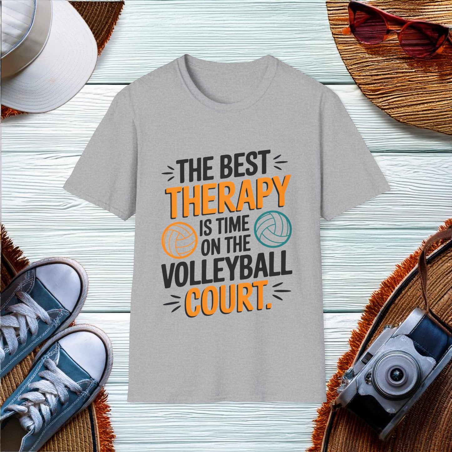 The best therapy is time on the volleyball court T-Shirt - Location: United States