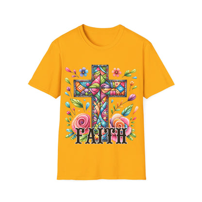 Faith - Cross - flowers  T-Shirt