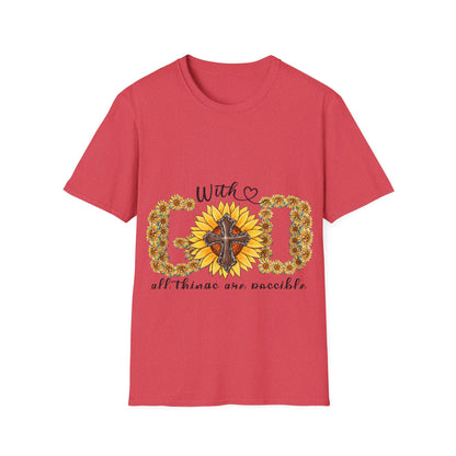 With God all things are possible sun flowers  T-Shirt