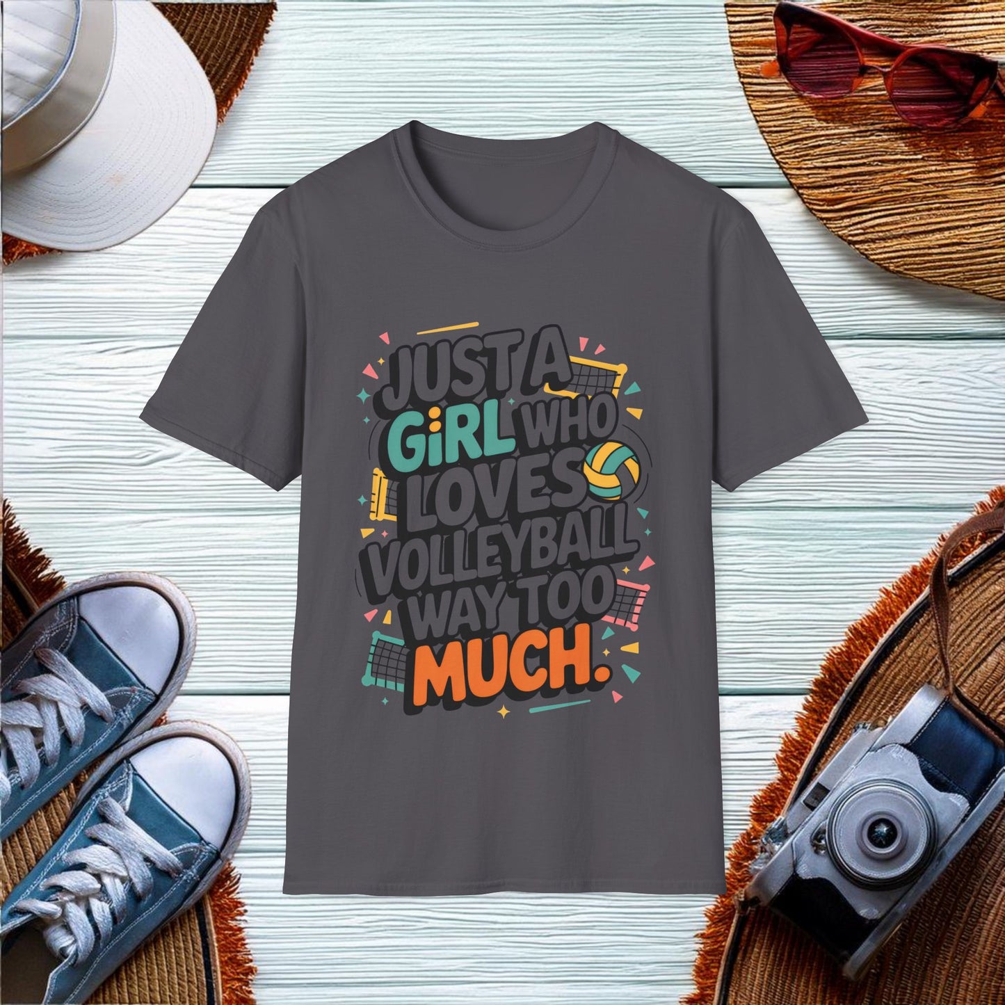 Just a girl who loves volleyball way too much T-Shirt - Location: United States