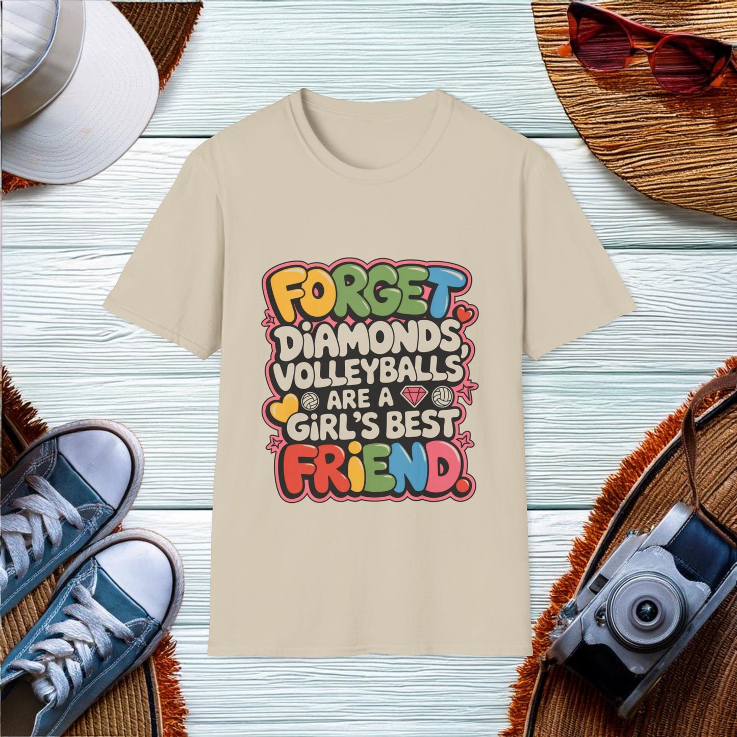 Forget diamonds volleyballs are a girls best friend T-Shirt - Location: United States