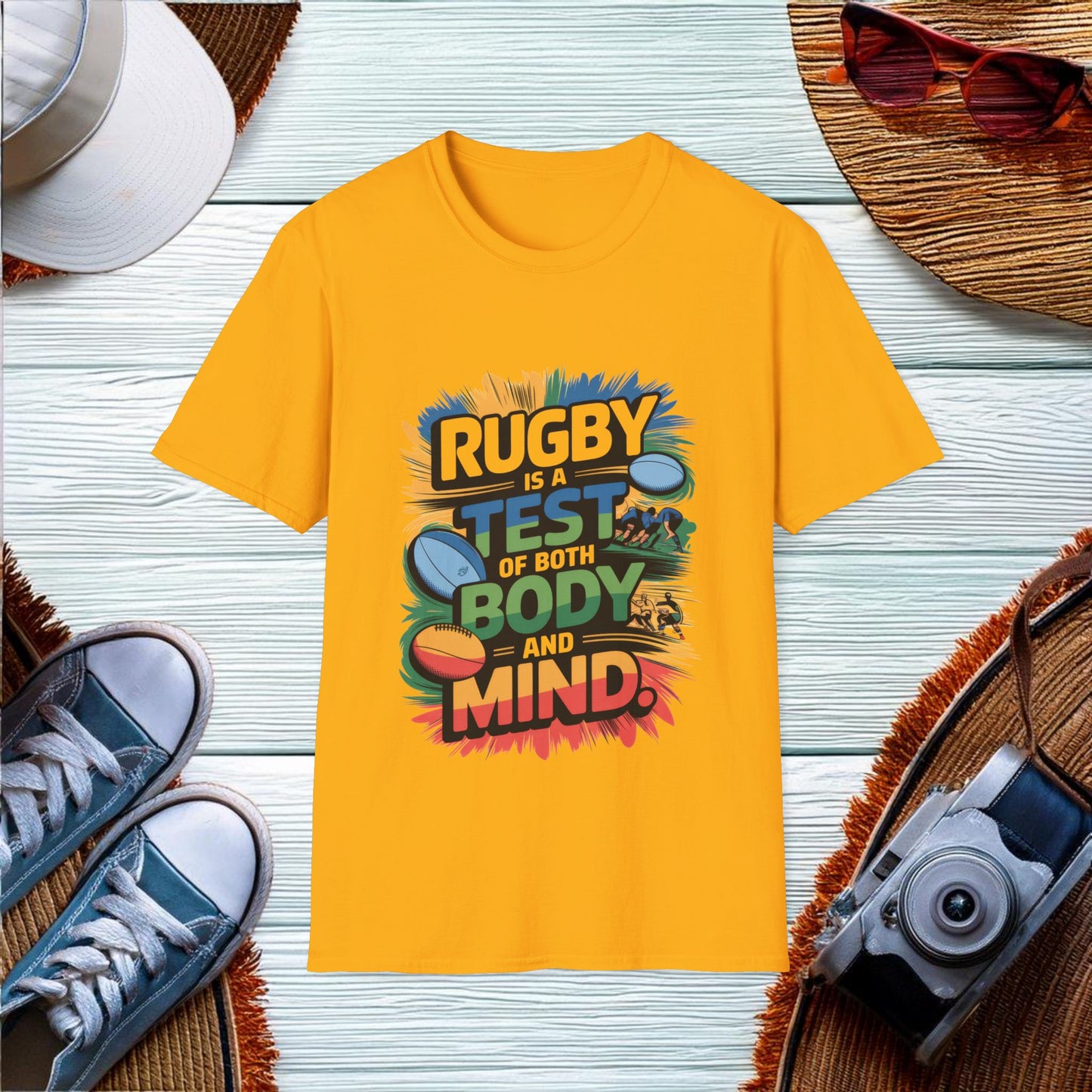 Rugby is a test of both body and mind T-Shirt - Location: United States