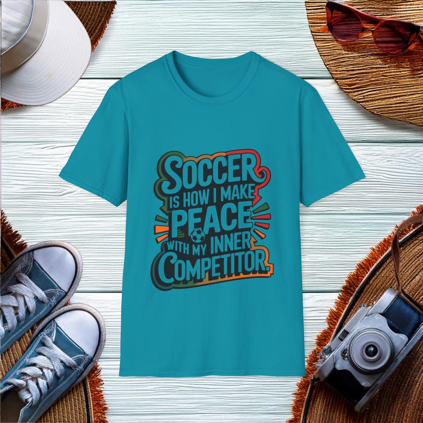 Inner Peace Through Soccer T-Shirt - Location: United States