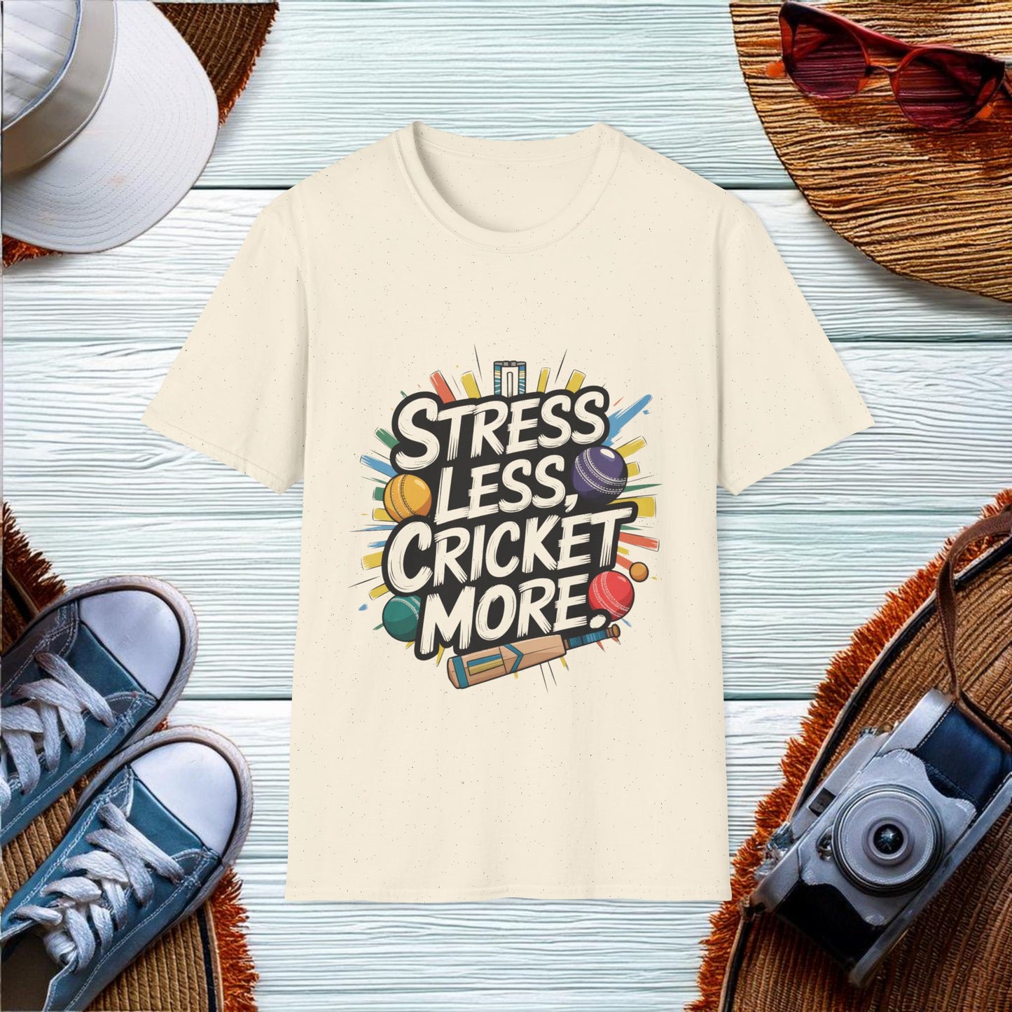 Stress less cricket more T-Shirt - Location: United States