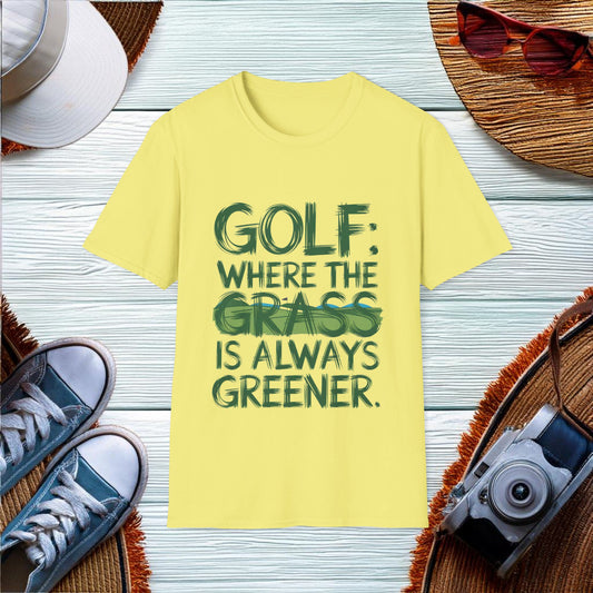 Greener Pastures in Golf T-Shirt - Location: United States