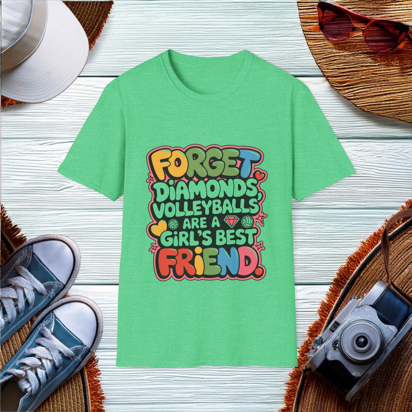 Forget diamonds volleyballs are a girls best friend T-Shirt - Location: United States