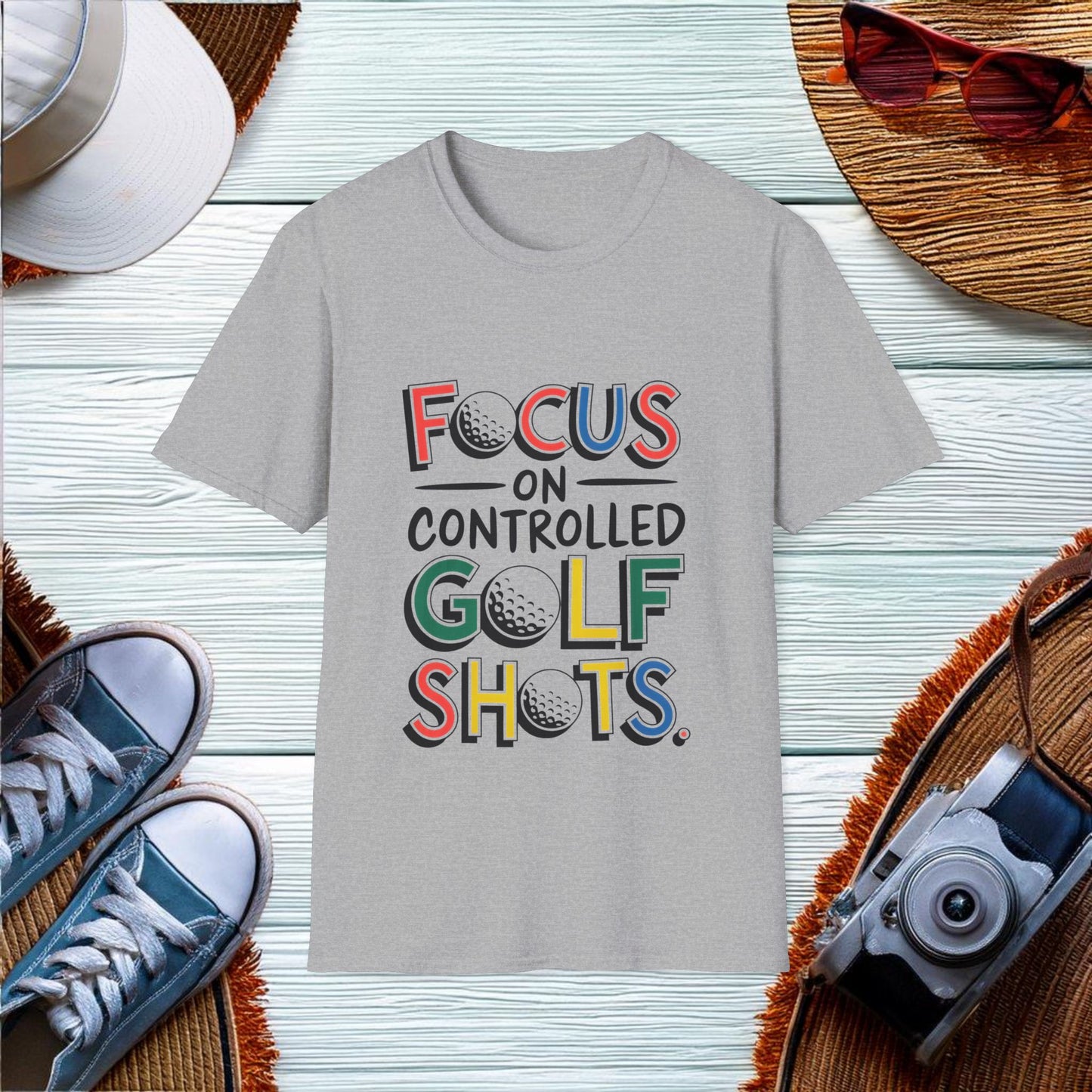 Focus on Controlled Golf Shots T-Shirt - Location: United States