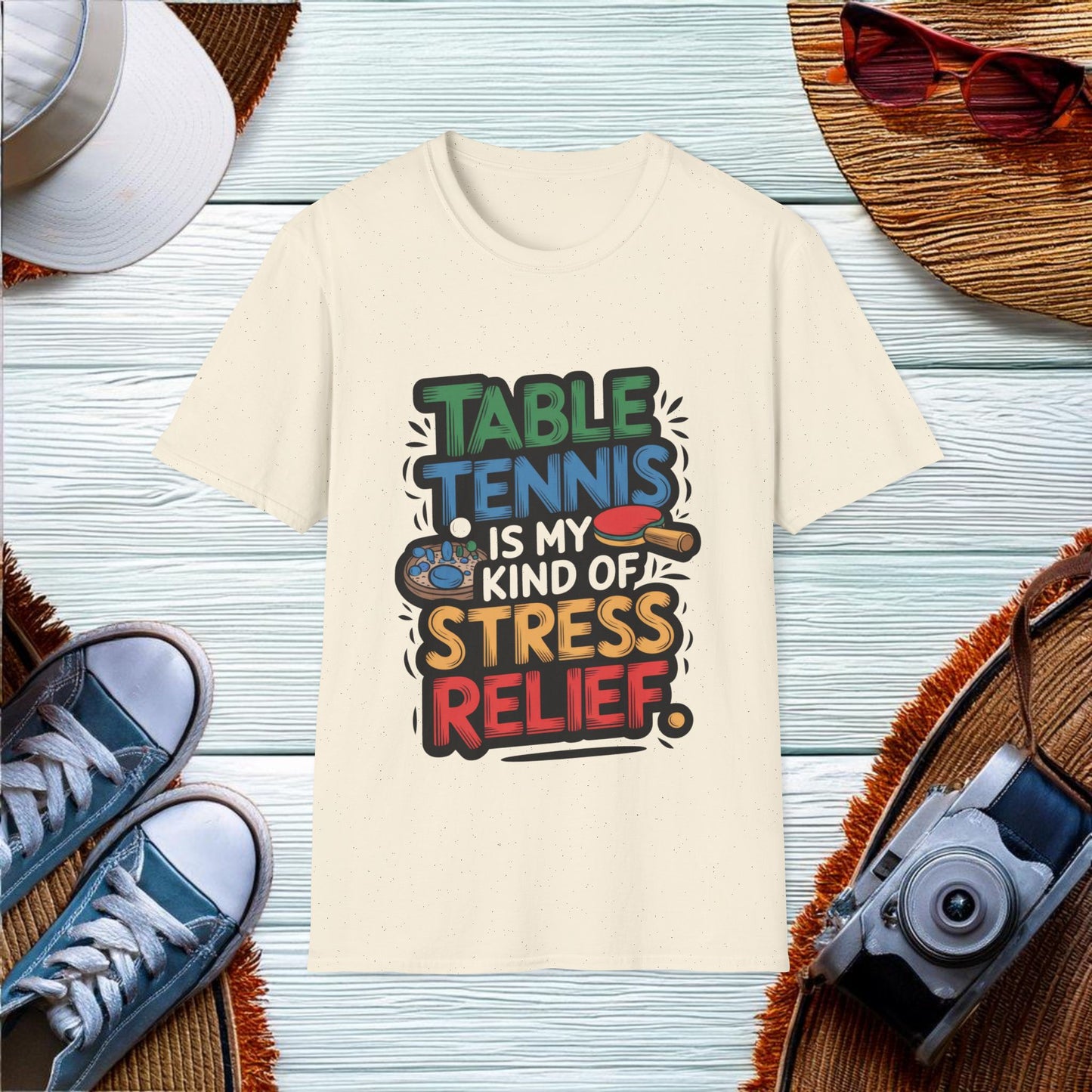 Stress Relief with Table Tennis T-Shirt - Location: United States