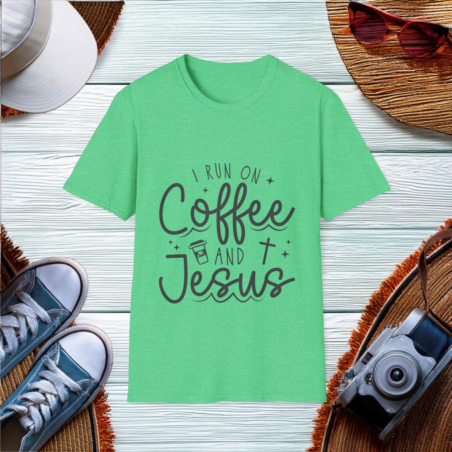 I run on coffee and Jesus  T-Shirt