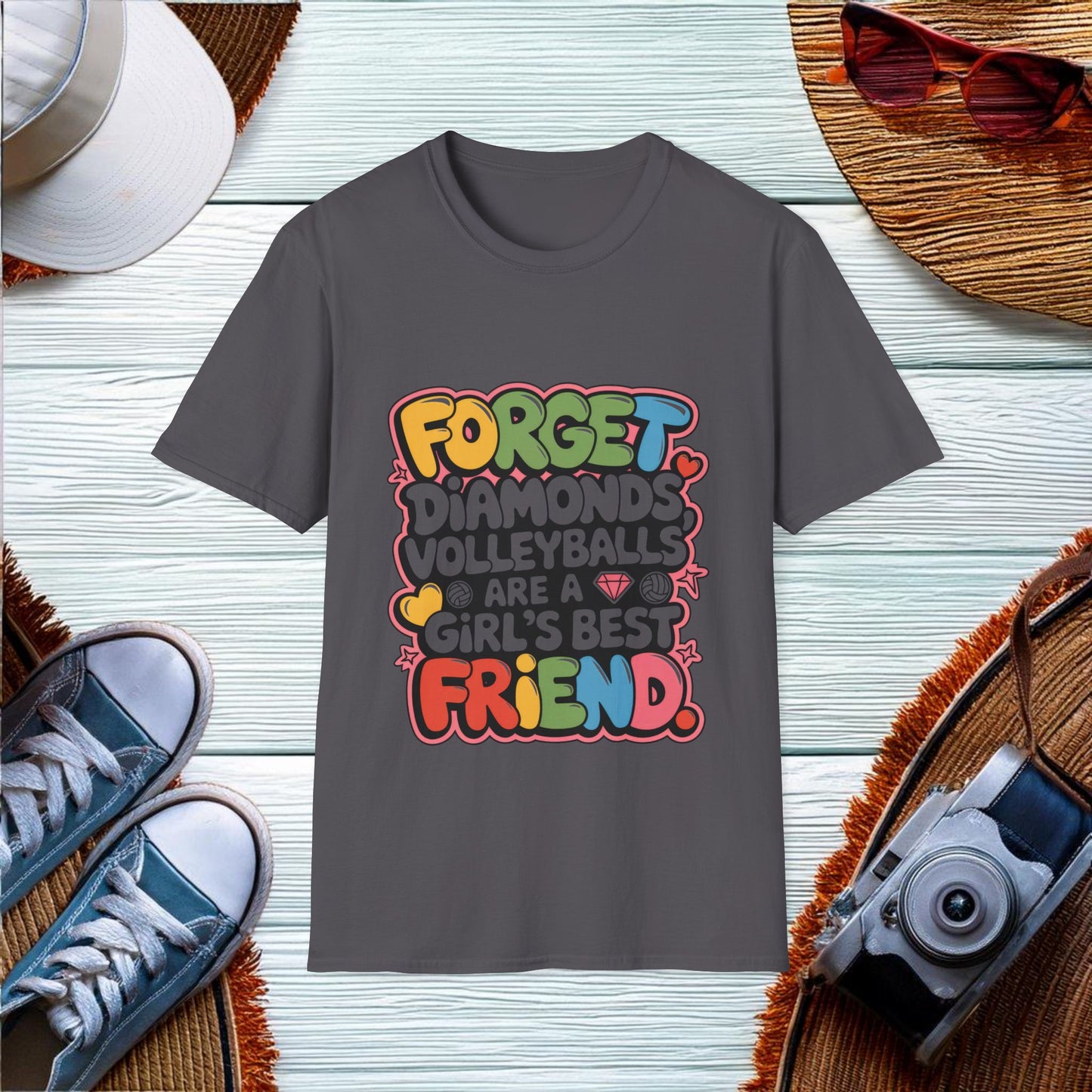 Forget diamonds volleyballs are a girls best friend T-Shirt - Location: United States