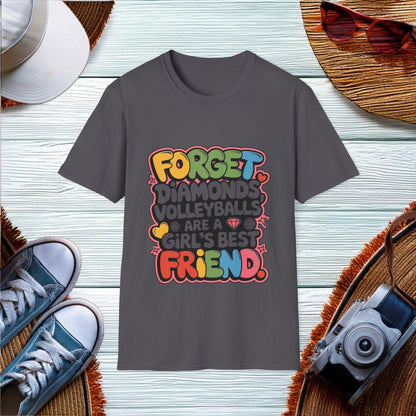 Forget diamonds volleyballs are a girls best friend T-Shirt - Location: United States