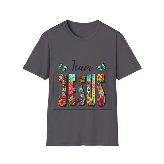 Team Jesus Flower Print T-Shirt