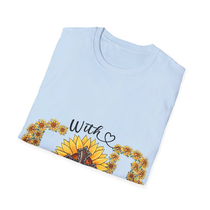 With God all things are possible sun flowers  T-Shirt