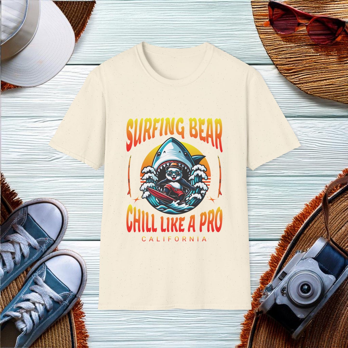 Surfing Bear  T-Shirt