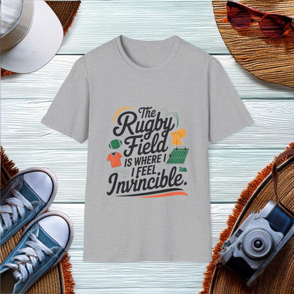 Feeling Invincible on the Rugby Field T-Shirt - Location: United States