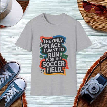 Running on the Soccer Field T-Shirt - Location: United States