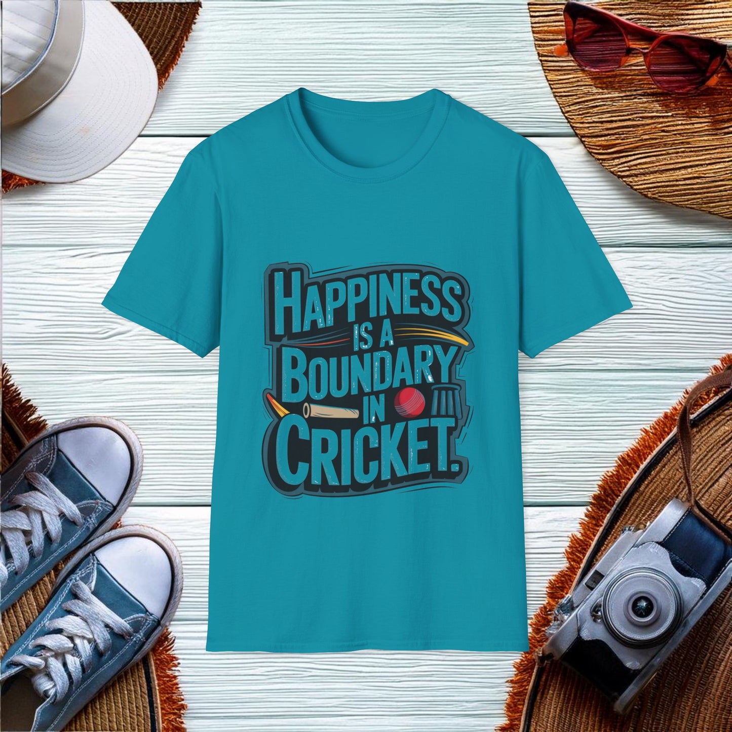 Happiness in Cricket T-Shirt - Location: United States