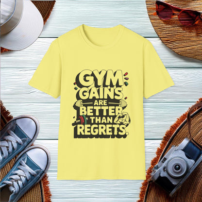 Gym Gains Over Regrets T-Shirt - Location: United States