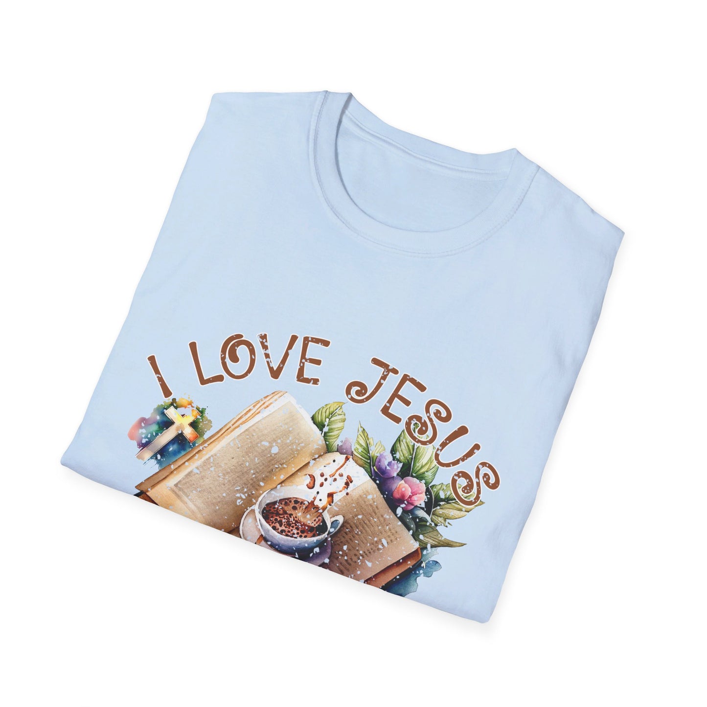 I Love Jesus Books and Coffee  T-Shirt