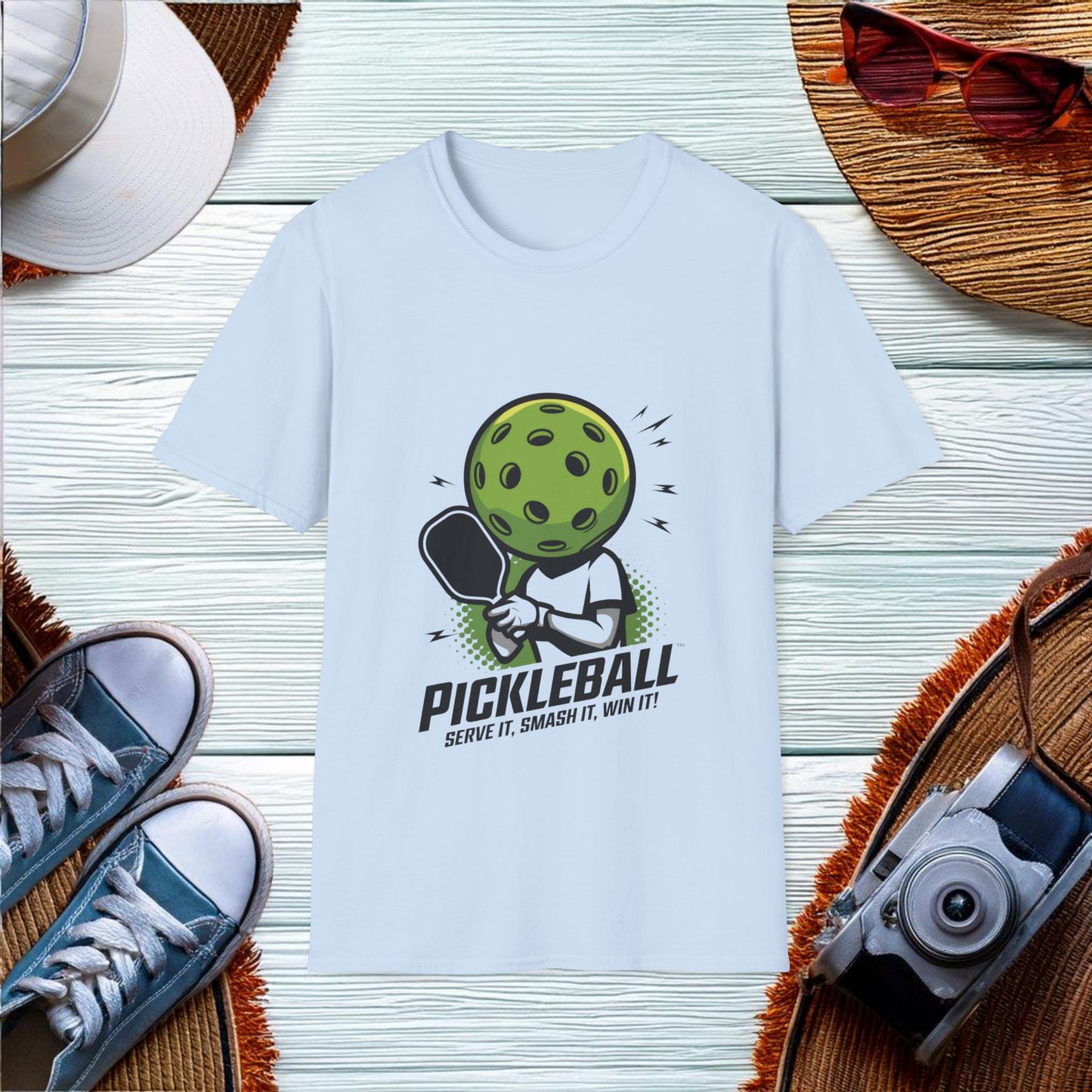 Pickleball Champion Mascot Logo Design T-Shirt - Location: United States