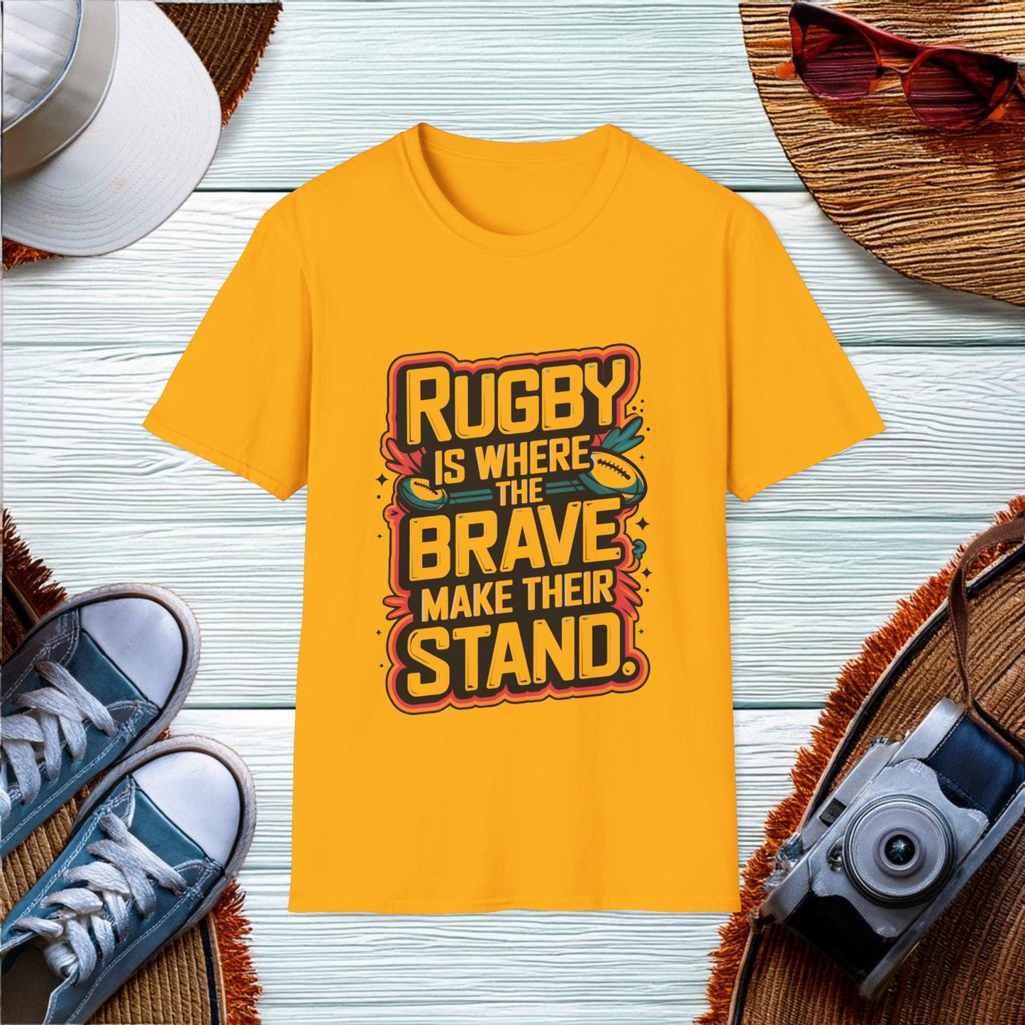 Bravery on the Rugby Field T-Shirt - Location: United States