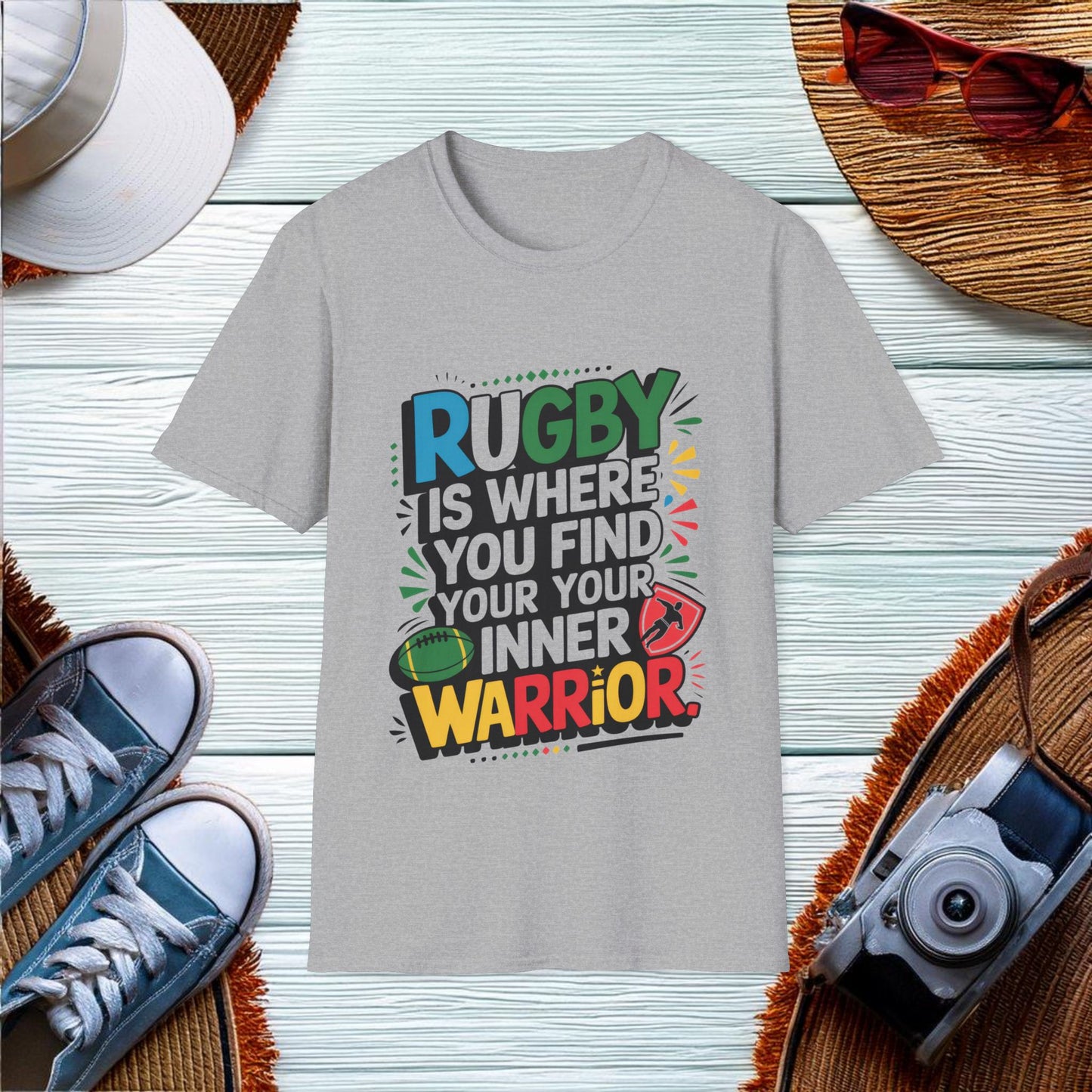 Inner Warrior Rugby Quote T-Shirt - Location: United States