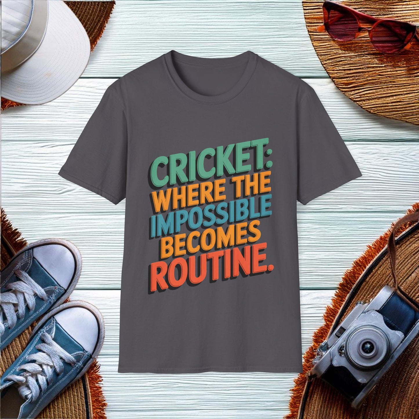 Cricket where the impossible becomes routine T-Shirt - Location: United States